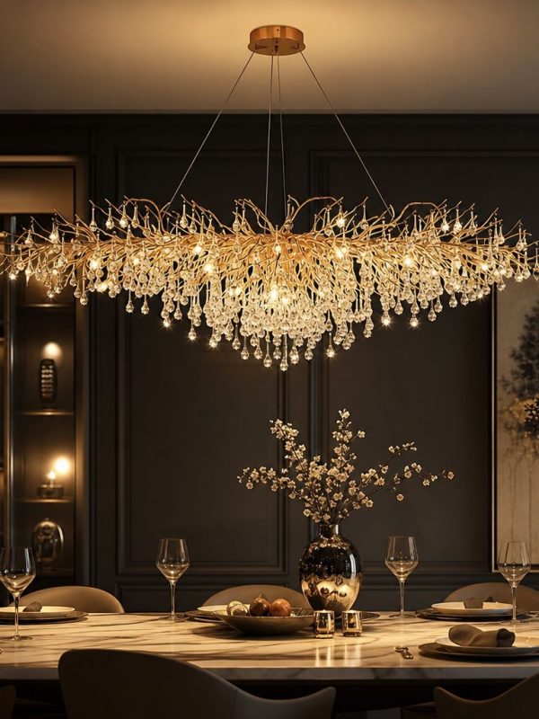 Cascade Modern Crystal Raindrop Branch Chandelier