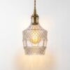 DECANTER retro cut glass bottle pendant light transparent clear finish