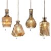 DECANTER retro cut glass bottle pendant light close up detail