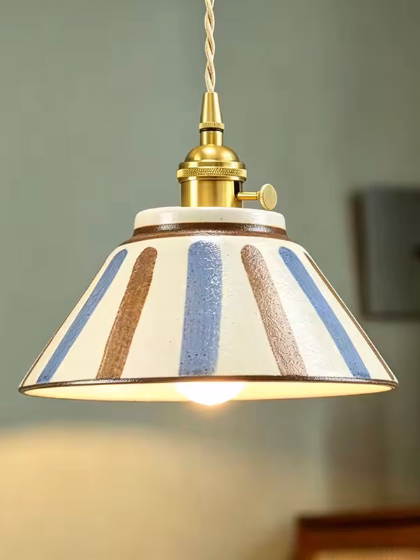 MING blue and white ceramic pendant light
