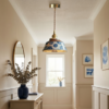 Hand-painted Blue Ceramic Pendant Light