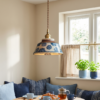 Hand-painted Blue Ceramic Pendant Light