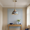 Hand-painted Blue Ceramic Pendant Light