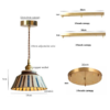 Vintage Striped Ceramic Pendant Light
