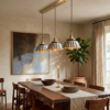 Vintage Striped Ceramic Pendant Light
