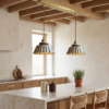 Vintage Striped Ceramic Pendant Light