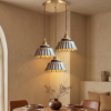 Vintage Striped Ceramic Pendant Light