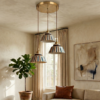 Vintage Striped Ceramic Pendant Light