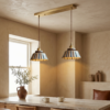 Vintage Striped Ceramic Pendant Light