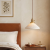 Ribbed White Ceramic Pendant Light