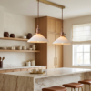 Ribbed White Ceramic Pendant Light