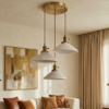 Ribbed White Ceramic Pendant Light
