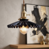 Vintage Pleated Ceramic Pendant Light