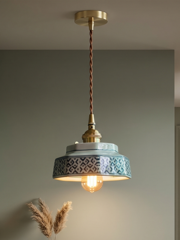 Hand-Glazed Ceramic Pendant Lamp