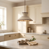 Scalloped Ruffle Ceramic Pendant Light | Vintage Cream