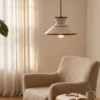 Scalloped Ruffle Ceramic Pendant Light | Vintage Cream