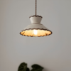 Scalloped Ruffle Ceramic Pendant Light | Vintage Cream