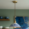 Blue Floral Porcelain Ceramic Light Pendant