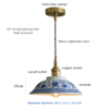 Blue Floral Porcelain Ceramic Light Pendant