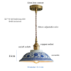 Blue Floral Porcelain Ceramic Light Pendant