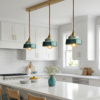 Vintage Teal Ceramic Ceiling Light