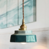 Vintage Teal Ceramic Ceiling Light