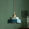 Vintage Teal Ceramic Ceiling Light