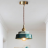 Vintage Teal Ceramic Ceiling Light