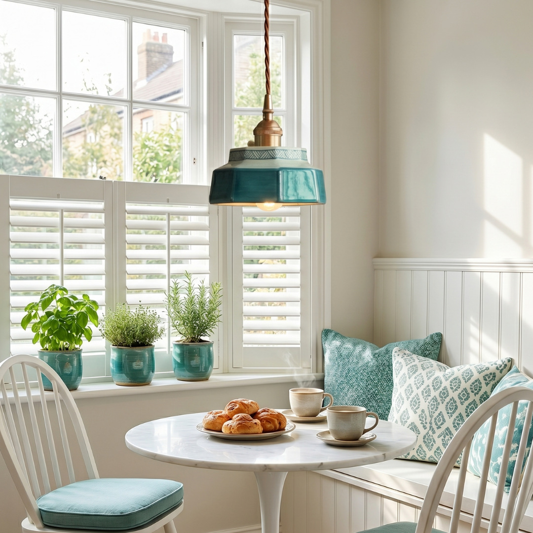 Vintage Teal Ceramic Ceiling Light