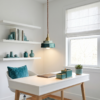 Vintage Teal Ceramic Ceiling Light
