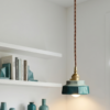 Vintage Teal Ceramic Ceiling Light