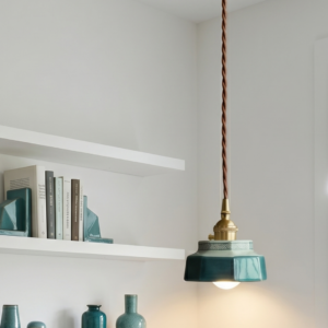 Vintage Teal Ceramic Ceiling Light