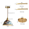 Hand-painted Blue Ceramic Pendant Light