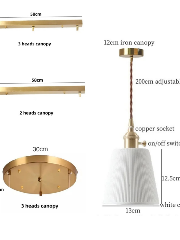 Aria Ribbed White Ceramic Pendant Light
