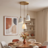 Aria Ribbed White Ceramic Pendant Light