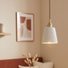Aria Ribbed White Ceramic Pendant Light