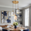 Barrel Ribbed porcelain pendant light