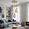 Barrel Ribbed porcelain pendant light