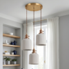 Barrel Ribbed porcelain pendant light