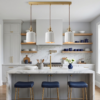 Barrel Ribbed porcelain pendant light