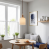 Barrel Ribbed porcelain pendant light