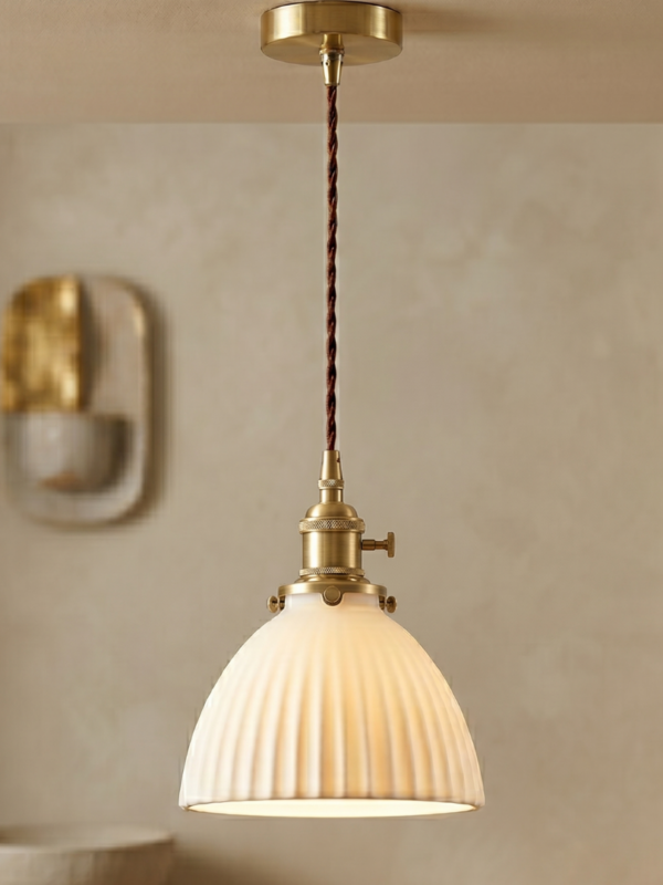 Cove White Ceramic Pendant Light