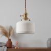 Fluted Dome Porcelain Pendant Light