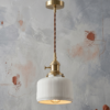 Fluted Dome Porcelain Pendant Light