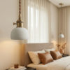 Horizon Banded White Ceramic Pendant Light