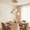 Horizon Banded White Ceramic Pendant Light