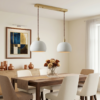 Horizon Banded White Ceramic Pendant Light