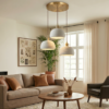 Horizon Banded White Ceramic Pendant Light