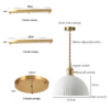Vault Ribbed White Porcelain  light pendant