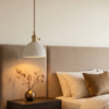 Vault Ribbed White Porcelain  light pendant